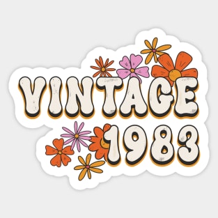 40th Birthday Vintage 1983 Womens Retro Groovy Style Sticker